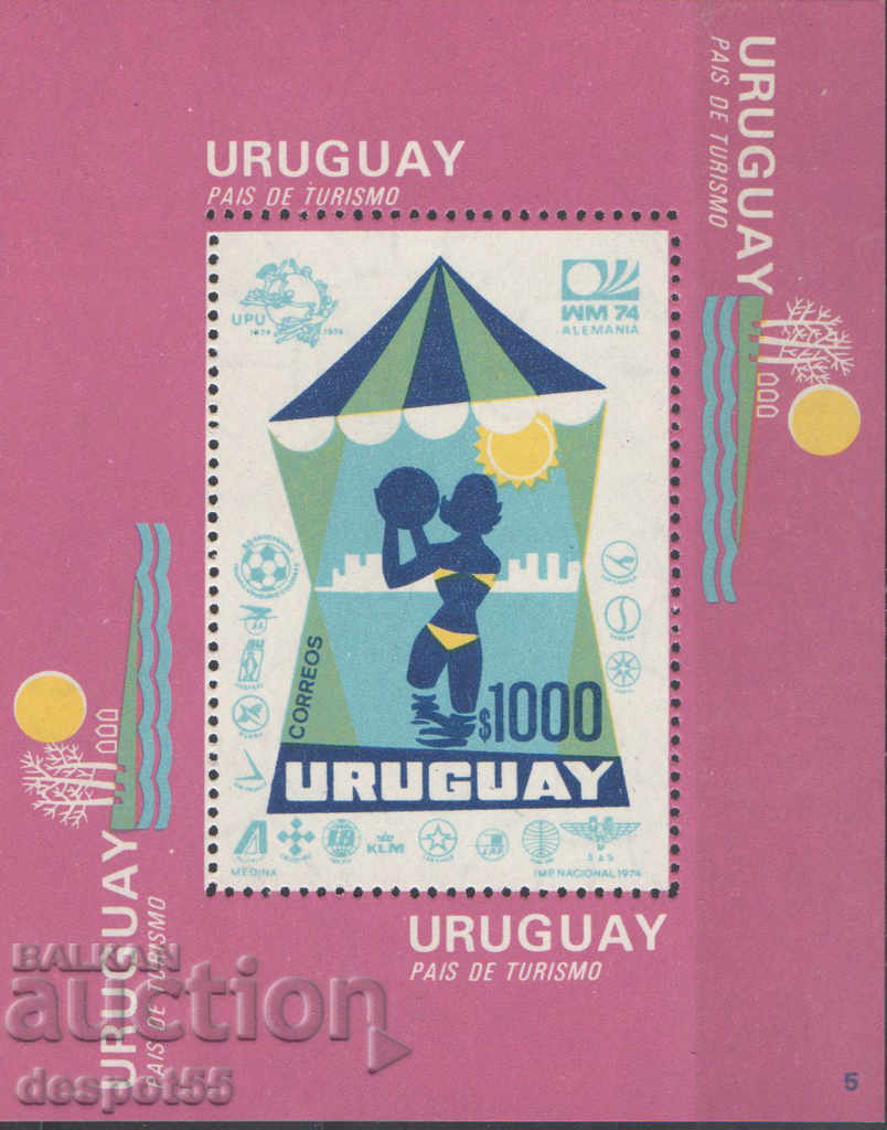 1974. Uruguay. Uruguay - a land of tourism. Block.