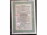 Reich bond 500 marks German Gas Company 1937