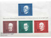 1968. FGR. Konrad Adenauer (1876-1967), cancelar. Block.