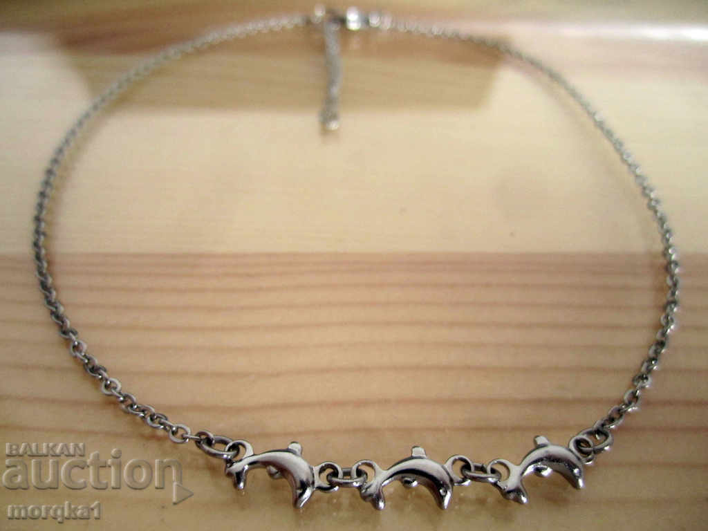 Auction  Choker, choker, medical steel choker with dolphin, dolphins