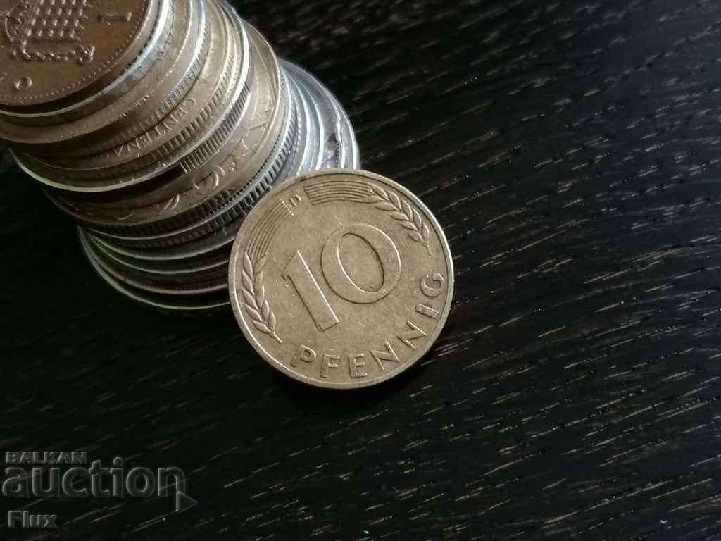 Monedă - Germania - 10 Pfennig | 1950; Seria D