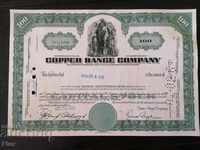 Share certificate Copper Range Company Inc. | 1969