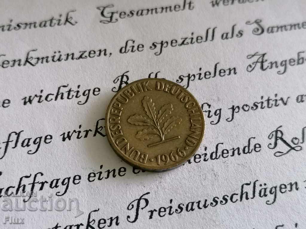 Coin - Germany - 5 pfennigs 1966; G series with price 1.25 BGN | € 0.64 Coin - Germany - 5 pfennigs 1966; G series with price 1.25 BGN | € 0.64