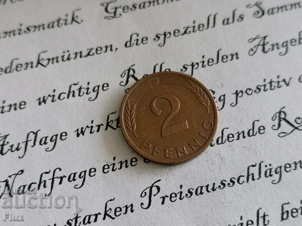 Νόμισμα - Γερμανία - 2 pfennigs 1994; Σειρά D.