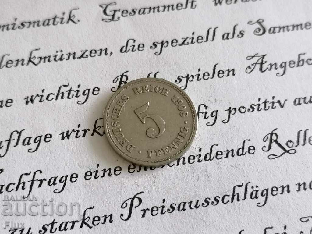 Reich Coin - Γερμανία - 5 Φοινίκια 1908; σειρά A