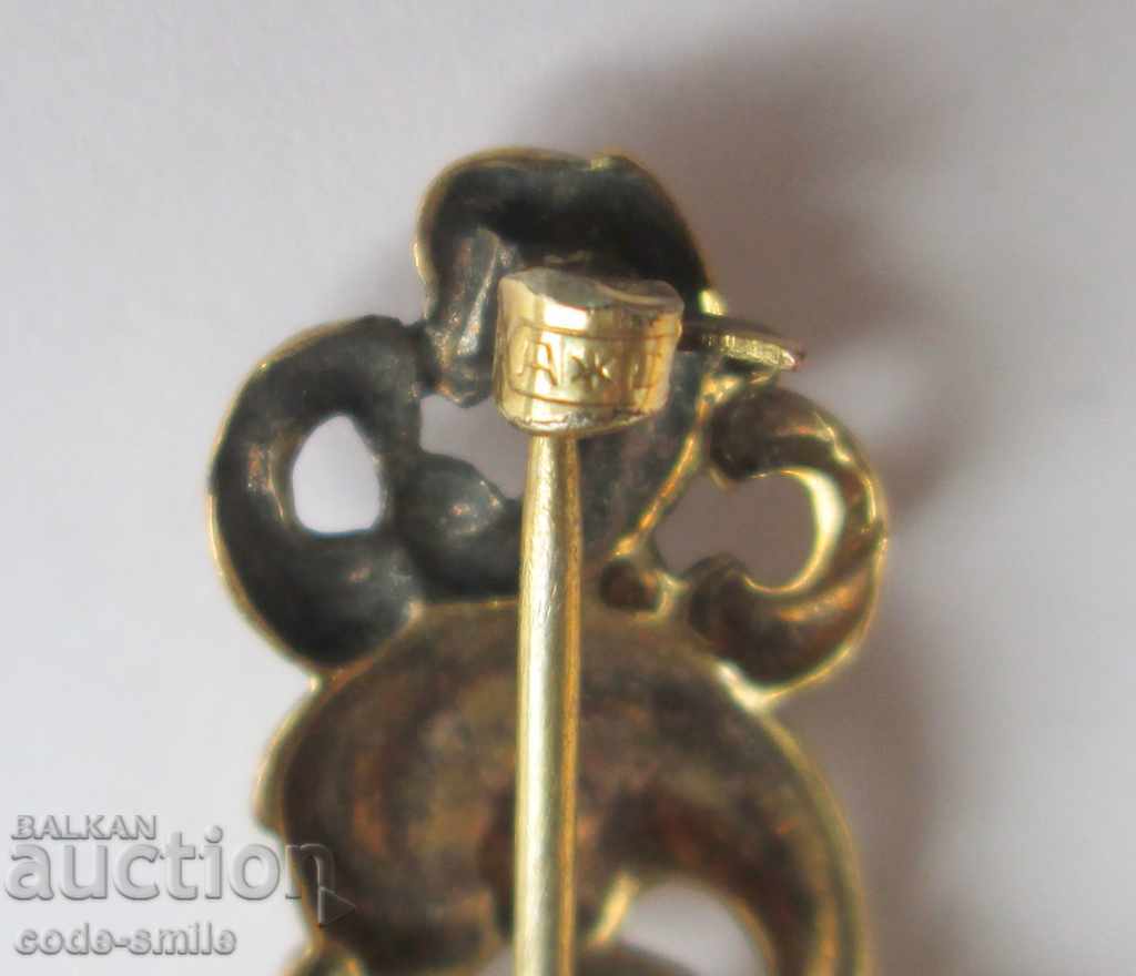 Livrarea Broșă de artă frumoasă pentru femei bătrâne aurite Art Nouveau