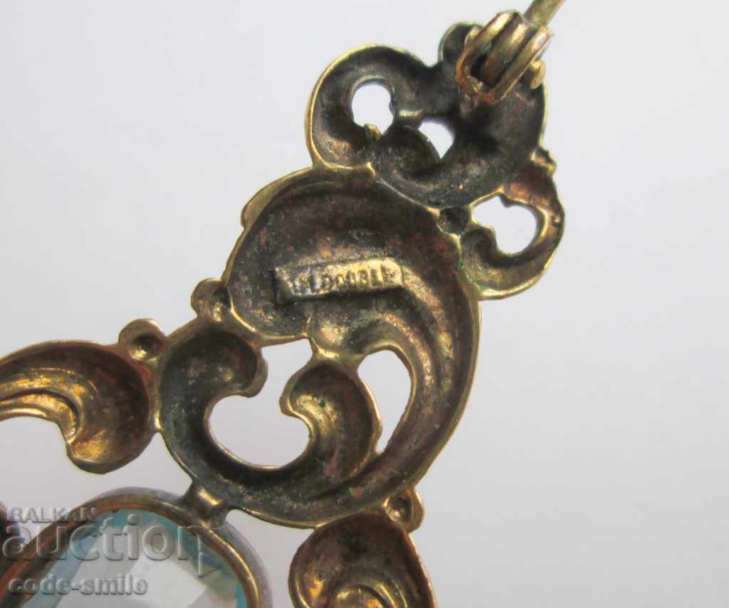 Broșă de artă frumoasă pentru femei bătrâne aurite Art Nouveau - 5