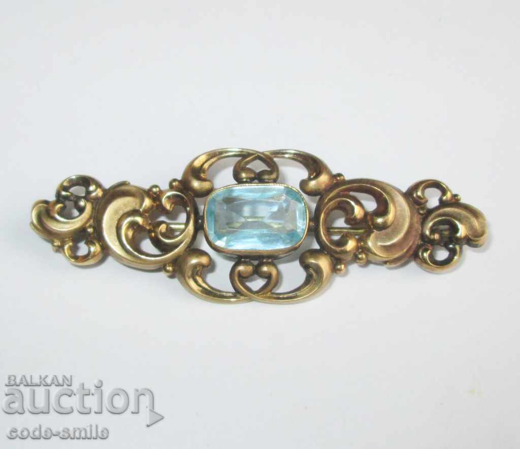Broșă de artă frumoasă pentru femei bătrâne aurite Art Nouveau