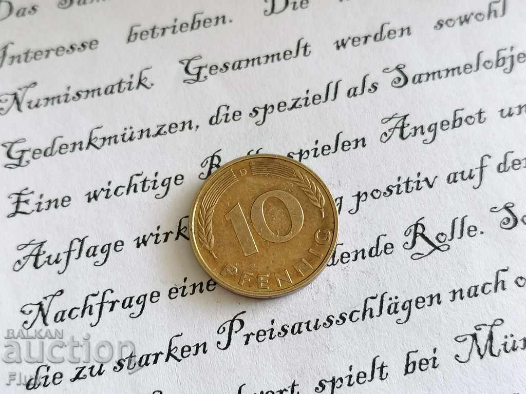 Moneda - Germania - 10 pfennigs 1995; Seria D