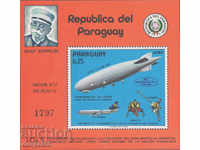 1975. Paraguay. Prima călătorie a lui Zeppelin în America. Bloc.