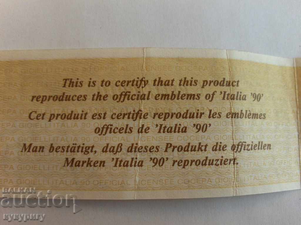 Official Badge Silver Badge World Cup 1990 - 6 Official Badge Silver Badge World Cup 1990 - 6