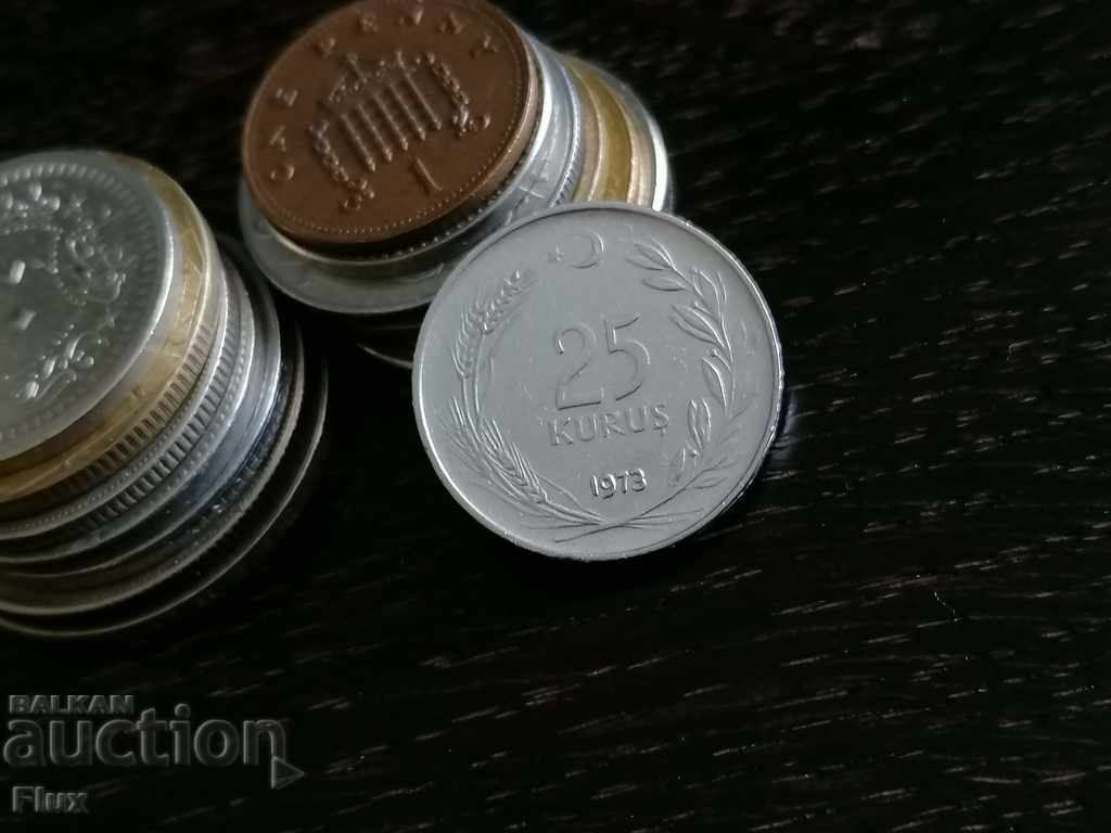 Monedă - Turcia - 25 kurush | 1973.