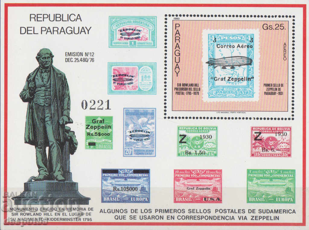 1980. Paraguay. Aniversări și evenimente. Bloc.