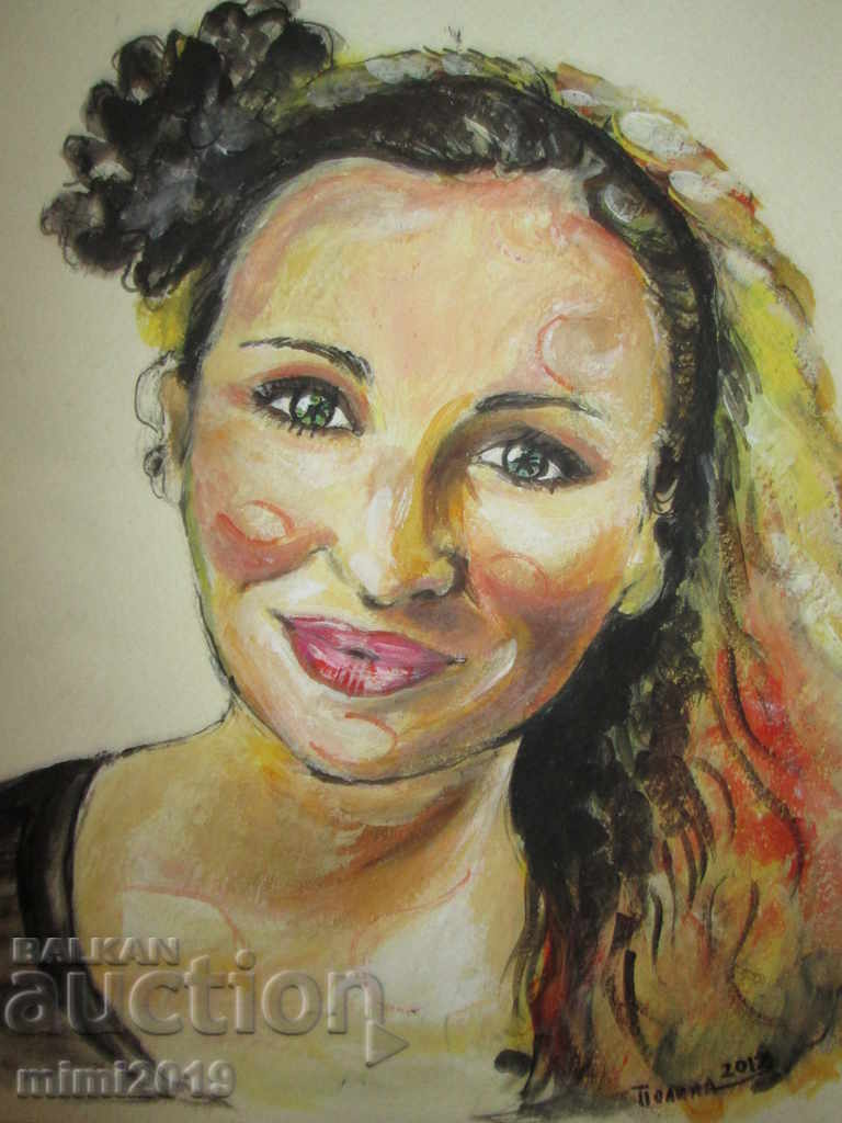 Auction  Picture, mixed media, signed-35x26 cm, framed