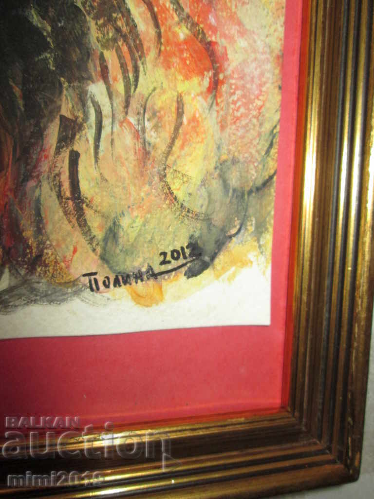 Picture, mixed media, signed-35x26 cm, framed - 6