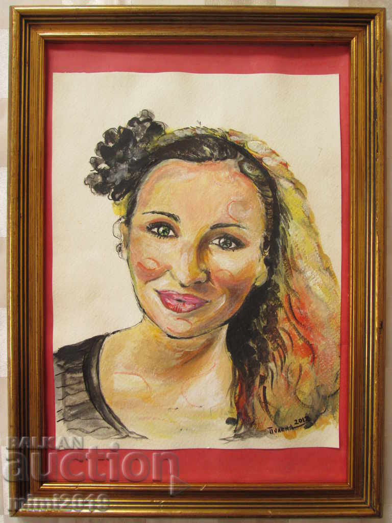 Picture, mixed media, signed-35x26 cm, framed