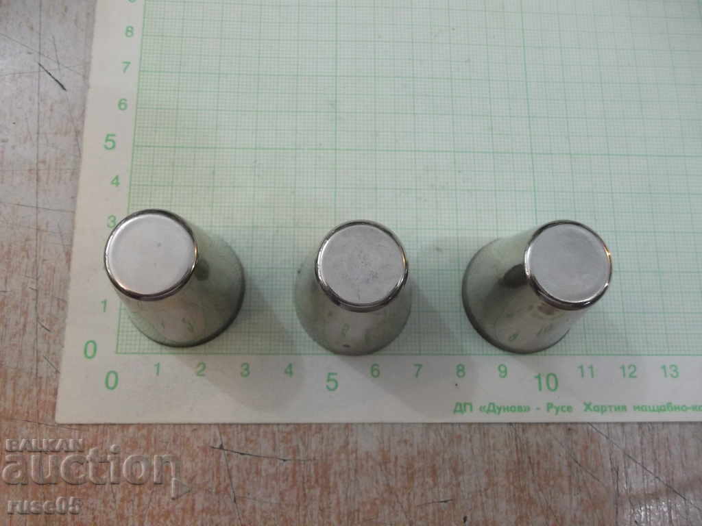 Lot of 3 pcs. small metal cups with price 5.00 BGN | € 2.56 Lot of 3 pcs. small metal cups with price 5.00 BGN | € 2.56