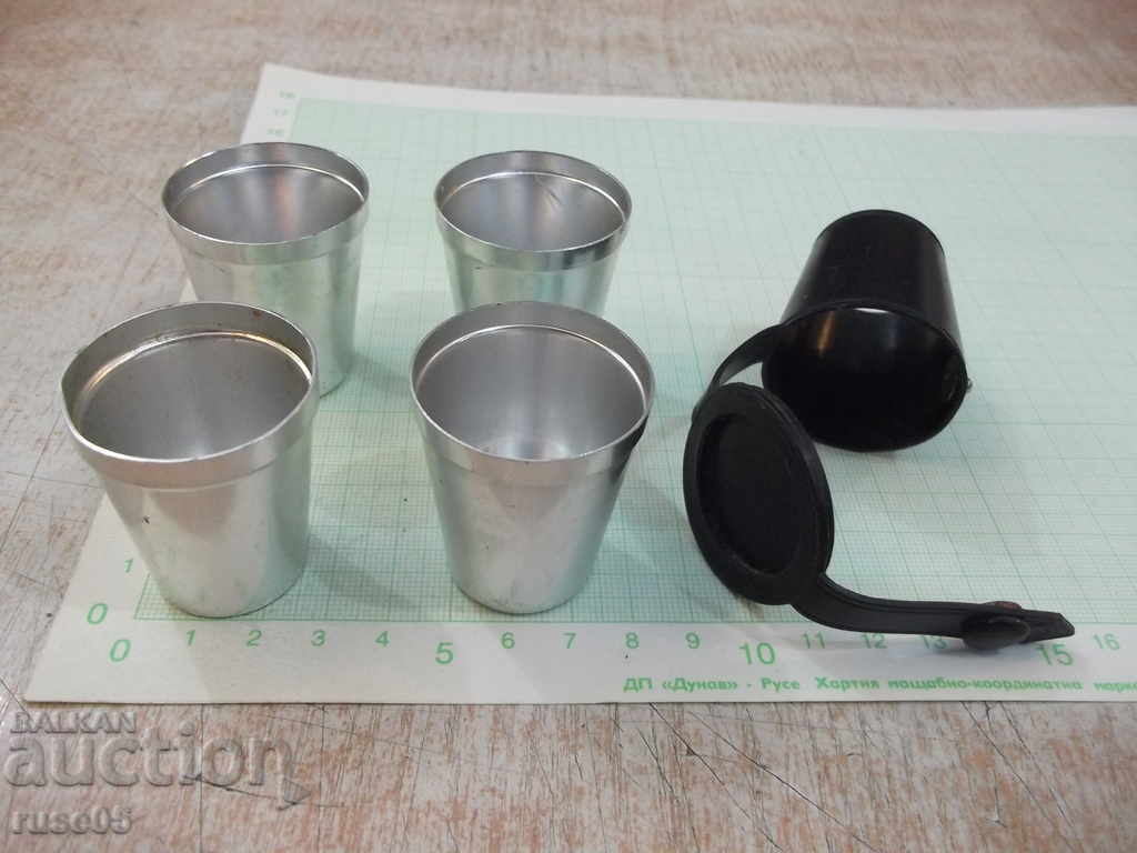 Set of 4 pcs. small metal cups