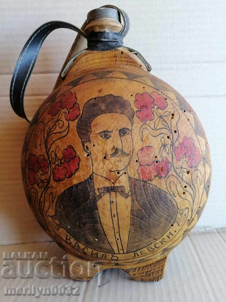Old painted vase, bucket, barrel, crinkle