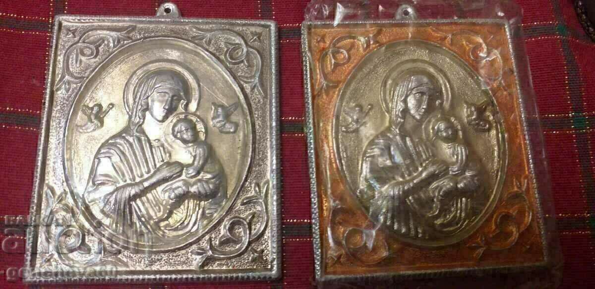 Малка войнишка метална икона с емайл/1953г. - 5