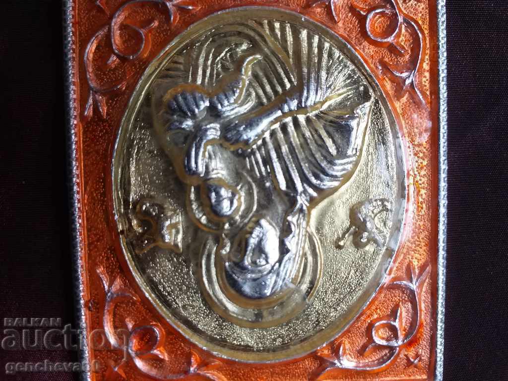 Small old metal icon with enamel / 1953 - 6 Small old metal icon with enamel / 1953 - 6