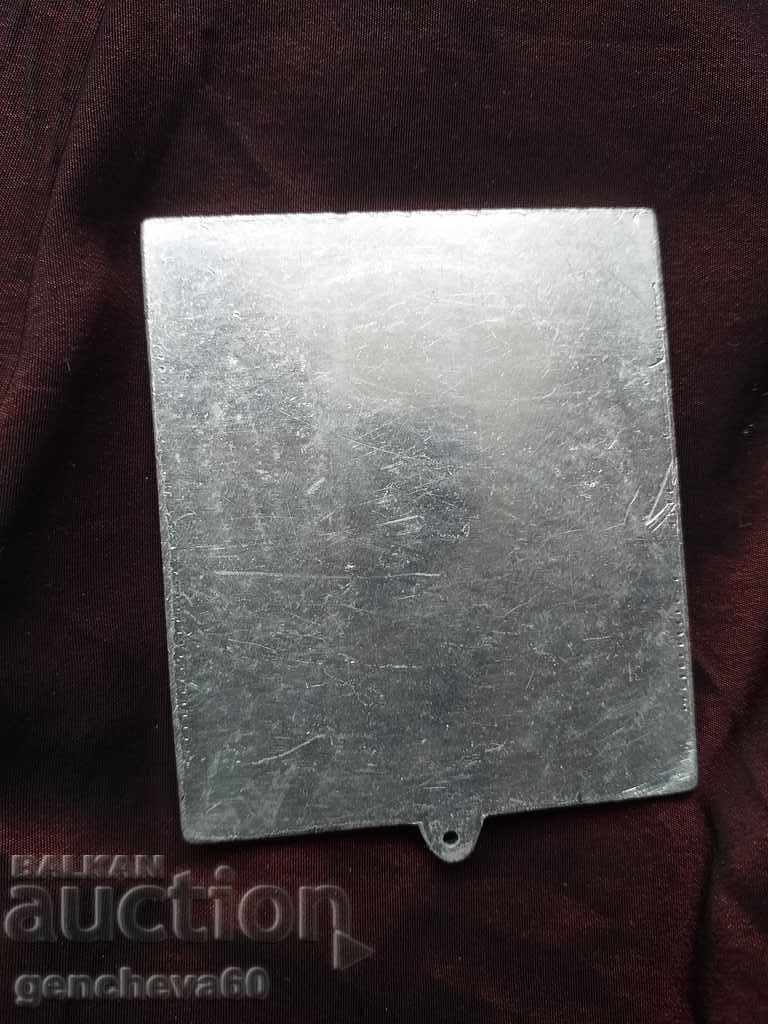 Small old metal icon with enamel / 1953 - 7 Small old metal icon with enamel / 1953 - 7