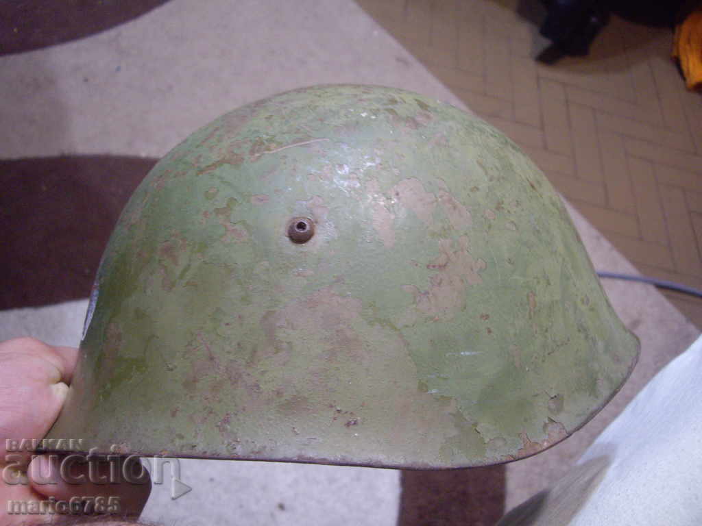 An old military helmet.