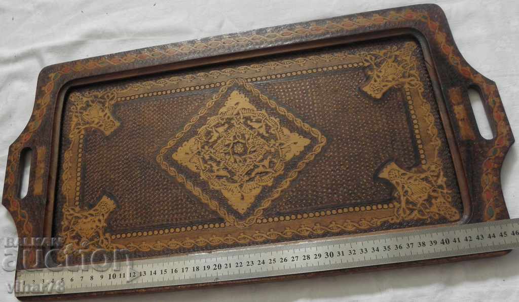Auction old wooden tray, tray Auction old wooden tray, tray