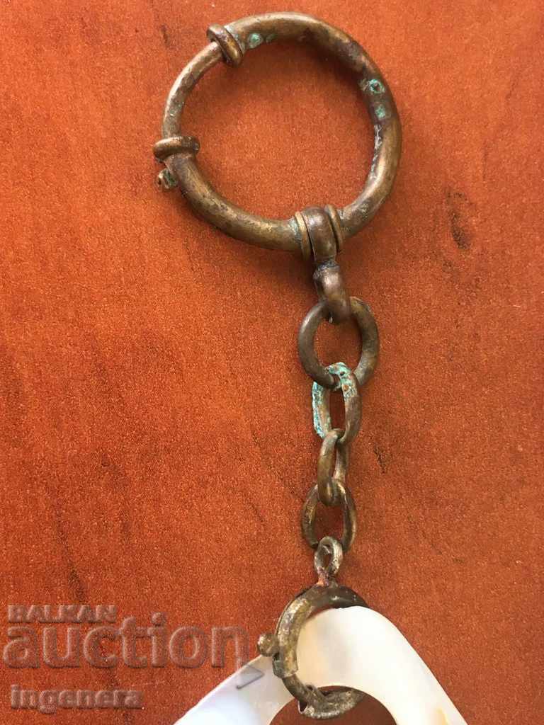 Auction  PENDANT EARRINGS SEDEF BRASS LARGE THICK KEYHOLDER