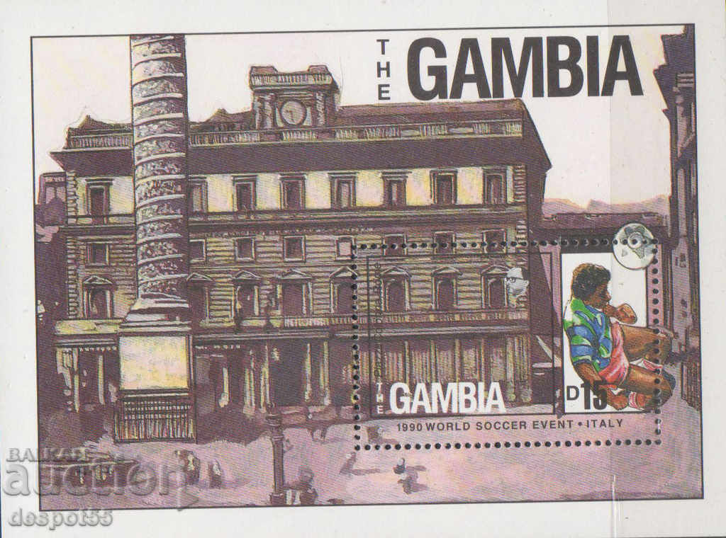 1989. Gambia. Cupa Mondială - Italia '90. Bloc.