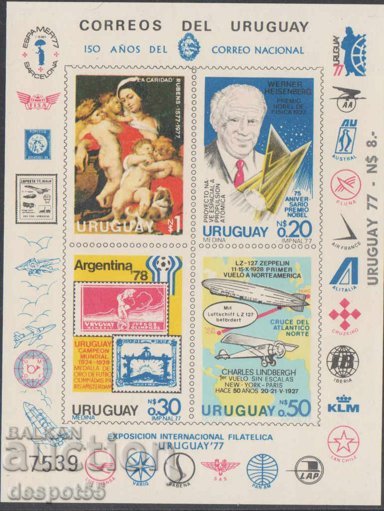 1977. Uruguay. Aniversări și evenimente. Block.