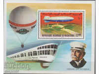1976. Mauritania. 75 de ani pe aeronava Zeppelin. Bloc.