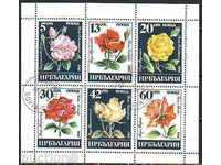 BC 3414-3419, bl. List Bulgarian roses, stamp
