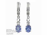 UNIQUE STYLISH EARRINGS WITH NATURAL TANZANITE AND ZIRCONI