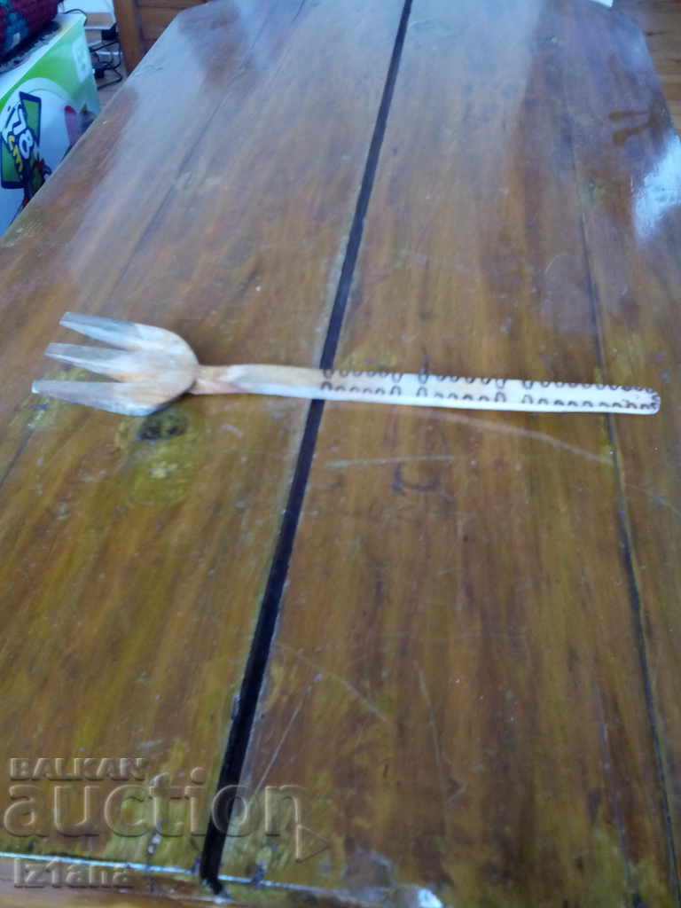 Old wooden fork