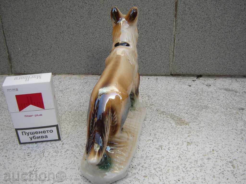 FIGURINĂ VECHE DIN PORȚELAN CÂINE CÂINE LUP (CIOBĂNESC GERMAN) - 5
