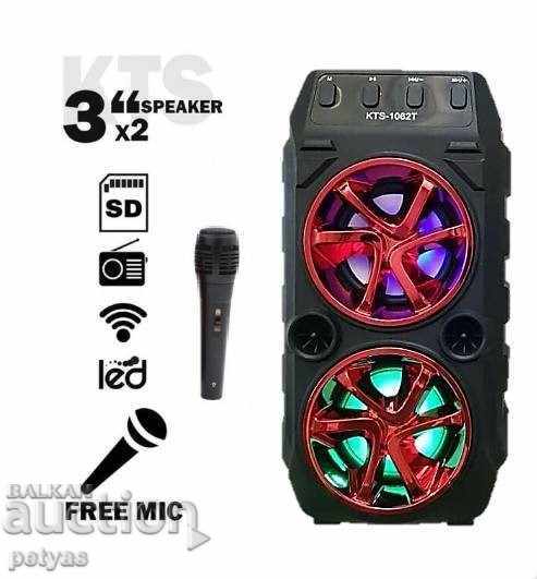 Difuzor karaoke KTS-1062, MP3, card SD, unitate flash, Bluetooth