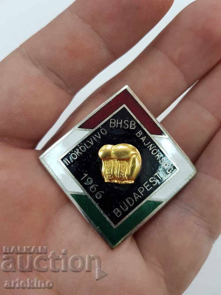 Auction Big beautiful Hungarian sports badge boxing sign 1966 Auction Big beautiful Hungarian sports badge boxing sign 1966