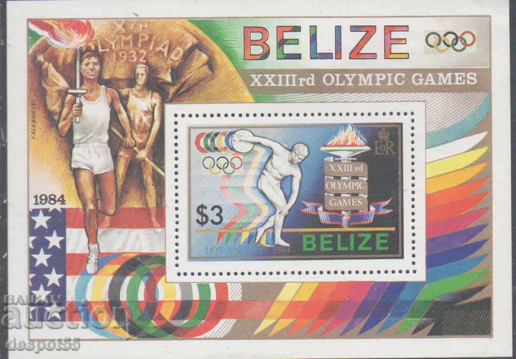 1984. Belize. Jocurile Olimpice - Los Angeles, SUA. Bloc.