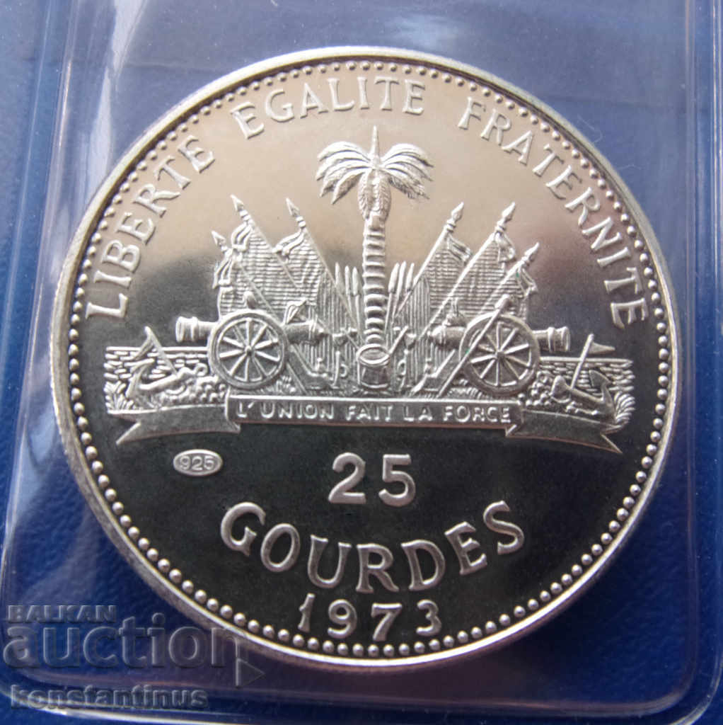 Haiti 25 Goodre 1973 PROOF UNC