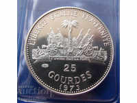 Haiti 25 Goodre 1973 PROOF UNC