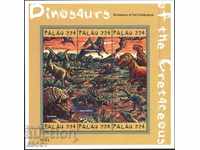 Καθαρά γραμματόσημα σε ένα μικρό φύλλο Fauna Dinosaurs 2000 από το Παλάου