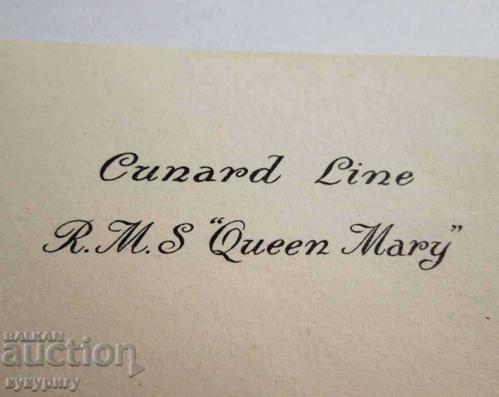 Аукцион Старинна бланка за писмо параход океански лайнер Queen Mary Аукцион Старинна бланка за писмо параход океански лайнер Queen Mary