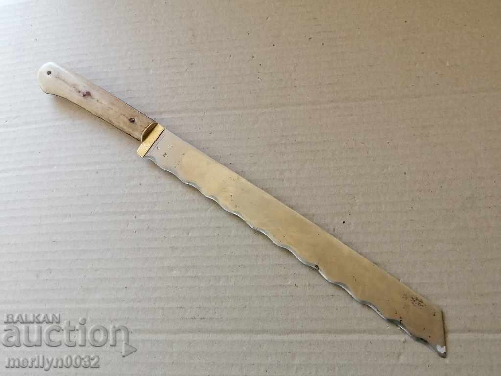 Auction Butcher knife with horned cherries Kingdom Bulgaria shark blade Auction Butcher knife with horned cherries Kingdom Bulgaria shark blade