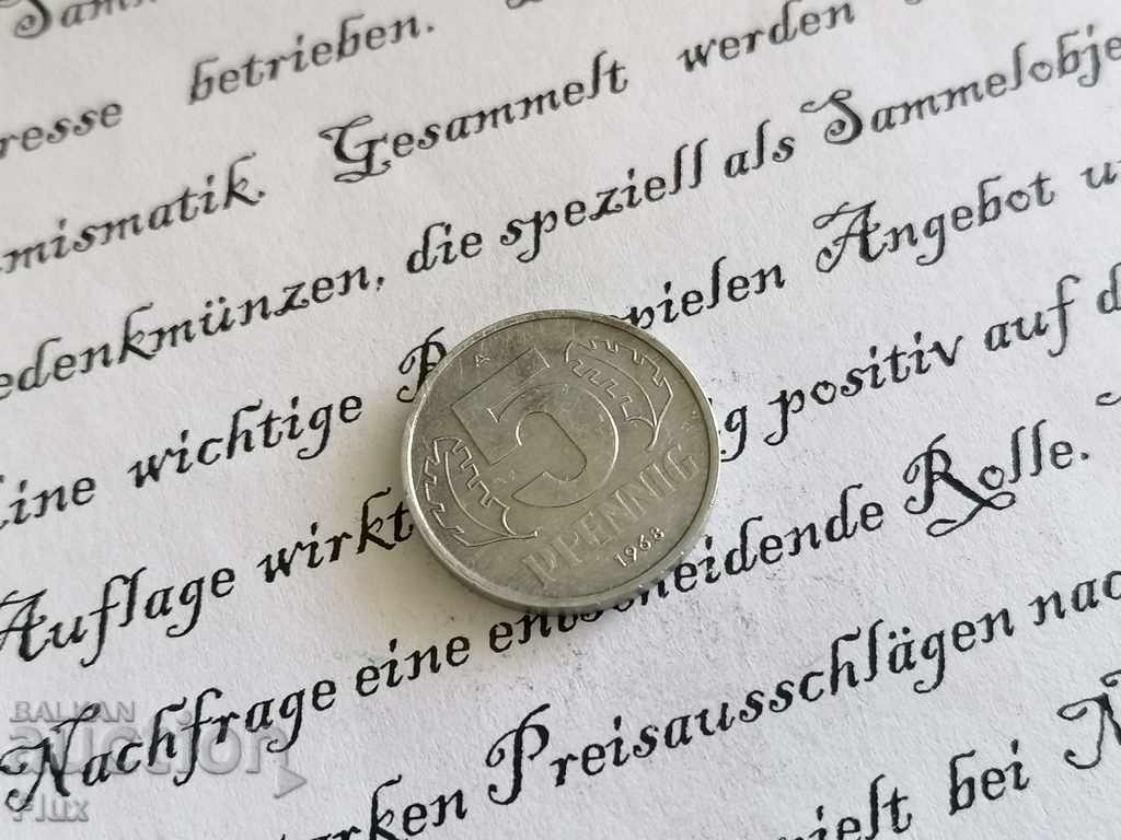 Coin - Germany - 5 pfeniga | 1968; series A