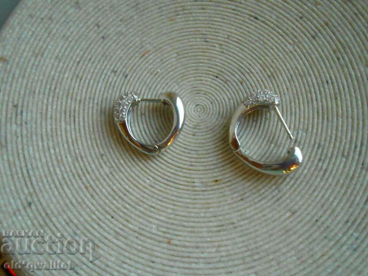 Auction Silver EARRINGS heart-shaped, SILVER 925 Auction Silver EARRINGS heart-shaped, SILVER 925