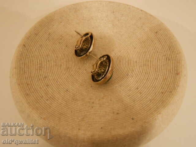 Magnificent old silver EARRINGS with Turquoise - 6 Magnificent old silver EARRINGS with Turquoise - 6