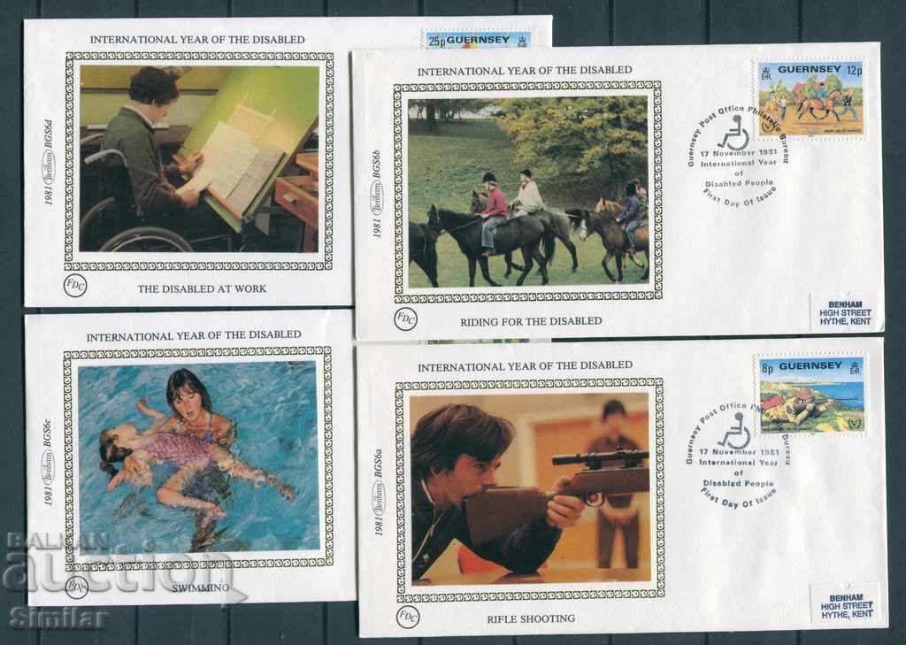 # BGS6 1981 - 4 pcs. envelopes Benham Silk [full series]