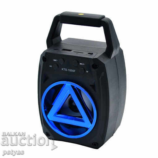 Speaker KTS-1055, battery, MP3, SD card, Flash drive, Bluetooth with price 24.50 BGN | € 12.53 Speaker KTS-1055, battery, MP3, SD card, Flash drive, Bluetooth with price 24.50 BGN | € 12.53