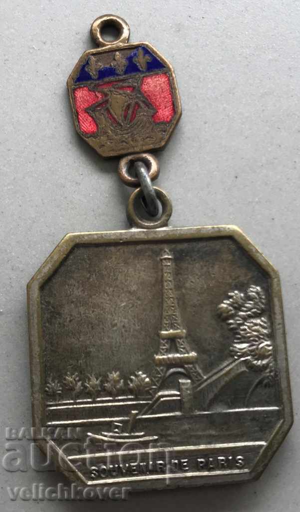 28385 France medal souvenir Coat of arms Paris France enamel